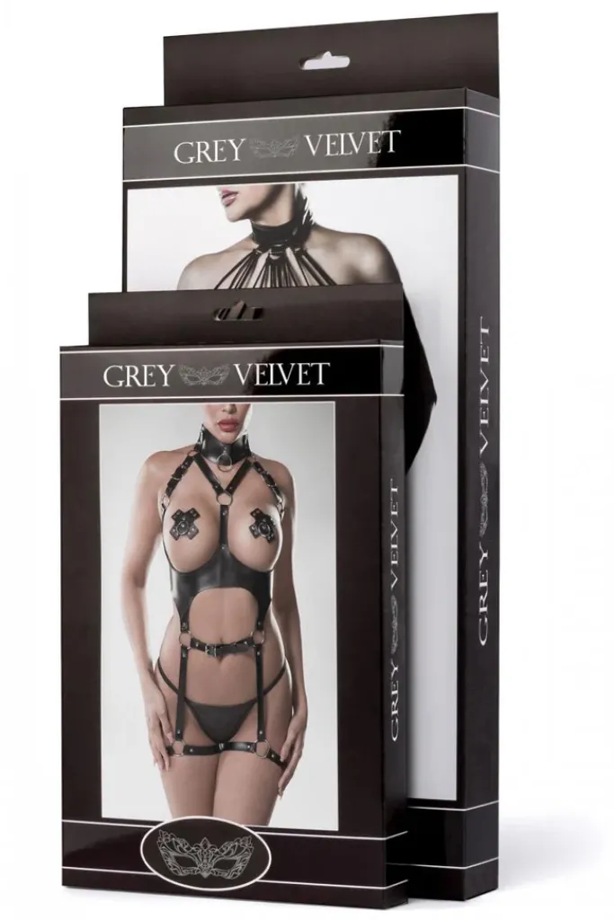 Grey Velvet Erotic Set