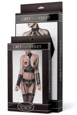Grey Velvet Erotic Set