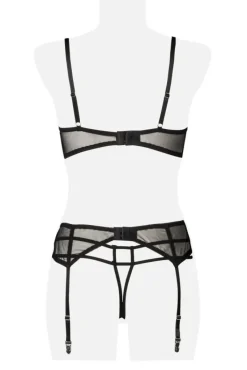 Grey Velvet Five-Part Lingerie Set