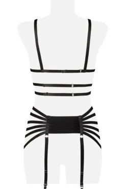 Grey Velvet Four-Part Garter Bandage Set