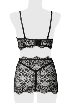 Grey Velvet Lace Set