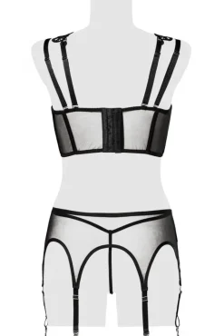 Grey Velvet Lingerie Set