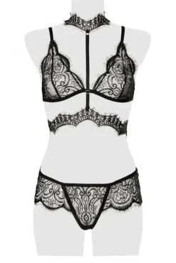 Grey Velvet Lingerie Set 2