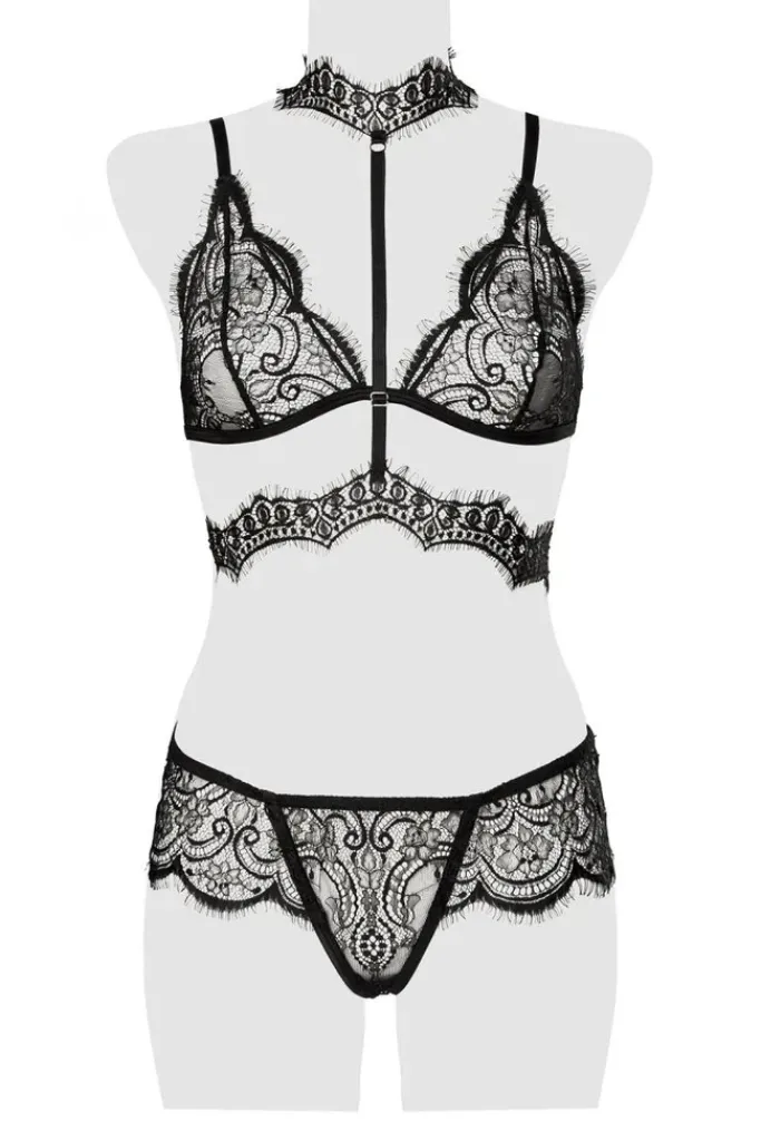 Grey Velvet Lingerie Set 2