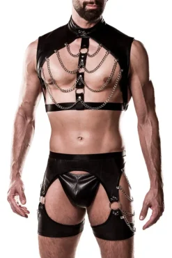 Grey Velvet Mens Erotic Set