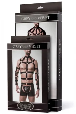 Grey Velvet Mens Erotic Set
