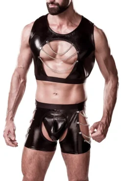 Grey Velvet Mens Erotic Set