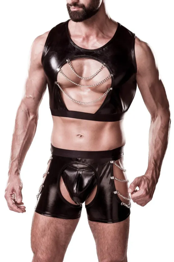 Grey Velvet Mens Erotic Set