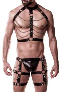 Grey Velvet Mens Erotic Set