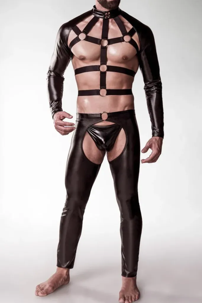 Grey Velvet Mens Erotic Set