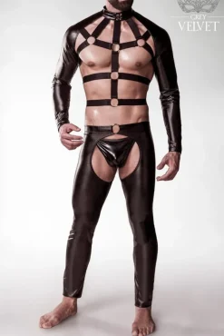 Grey Velvet Mens Erotic Set