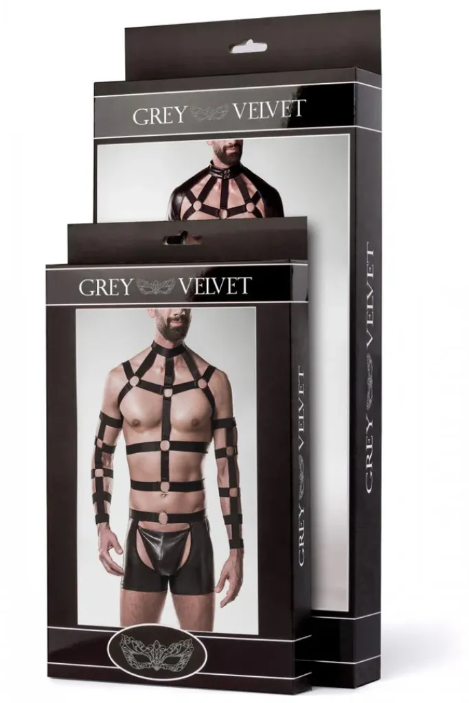 Grey Velvet Mens Harness Set 2