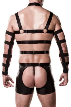 Grey Velvet Mens Harness Set