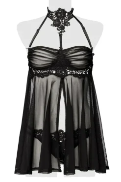Grey Velvet Negligee