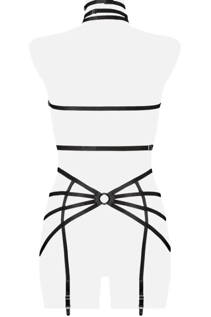 Grey Velvet 3-Piece Harness Set