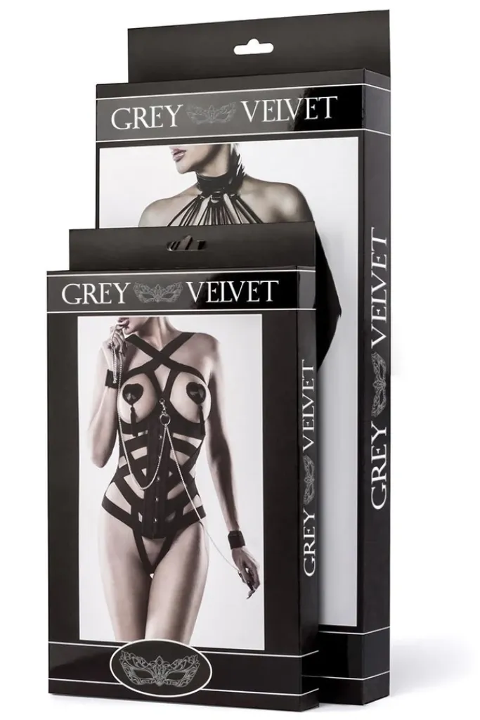 Grey Velvet 2-Piece Harness Set