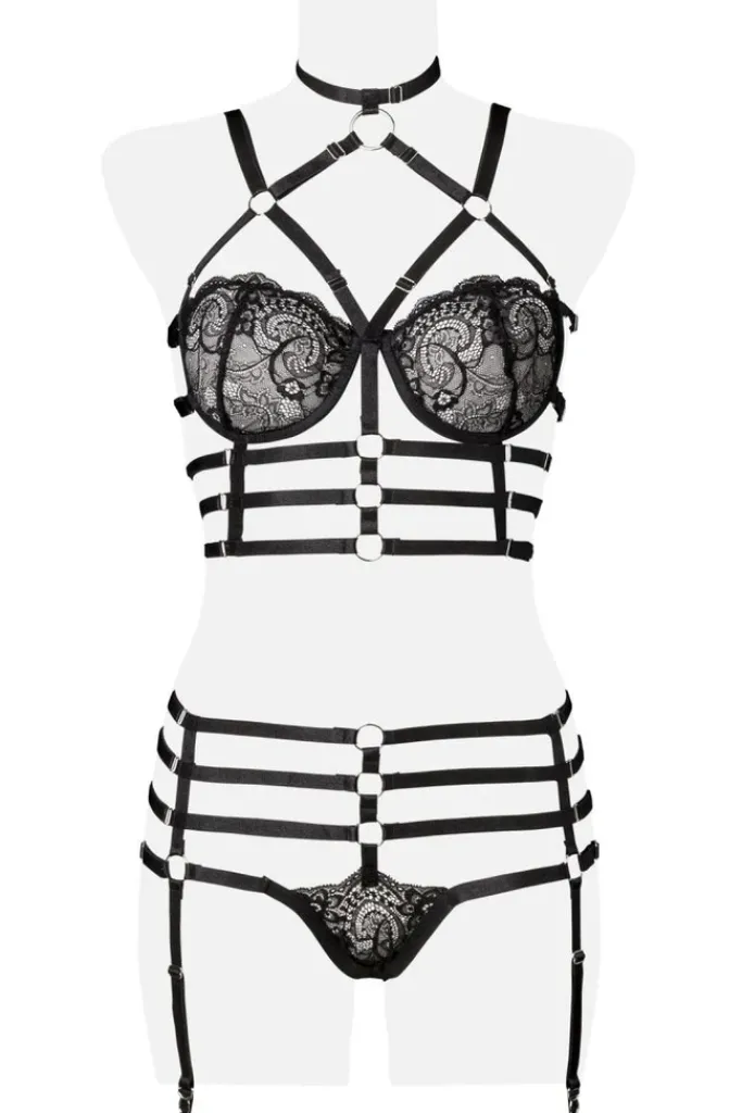 Grey Velvet 2-Piece Harness Set