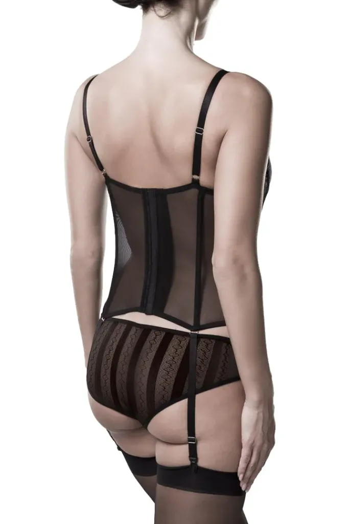Grey Velvet Suspender Set