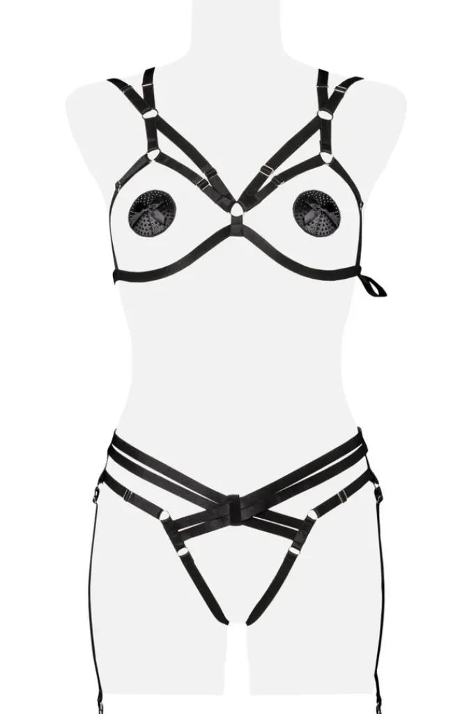 Grey Velvet Three-Part Bandage Set