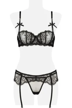 Grey Velvet Three-Part Erotic Set
