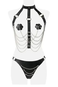 Grey Velvet Three-Part Harness Set