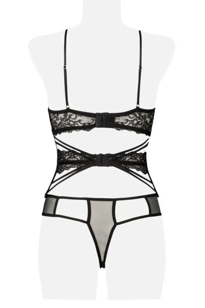 Grey Velvet Three-Part Lingerie Set