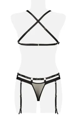Grey Velvet Two-Part Garter Bandage Set