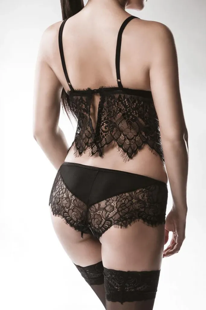Grey Velvet Two-Part Lace Set