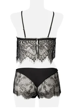 Grey Velvet Two-Part Lace Set
