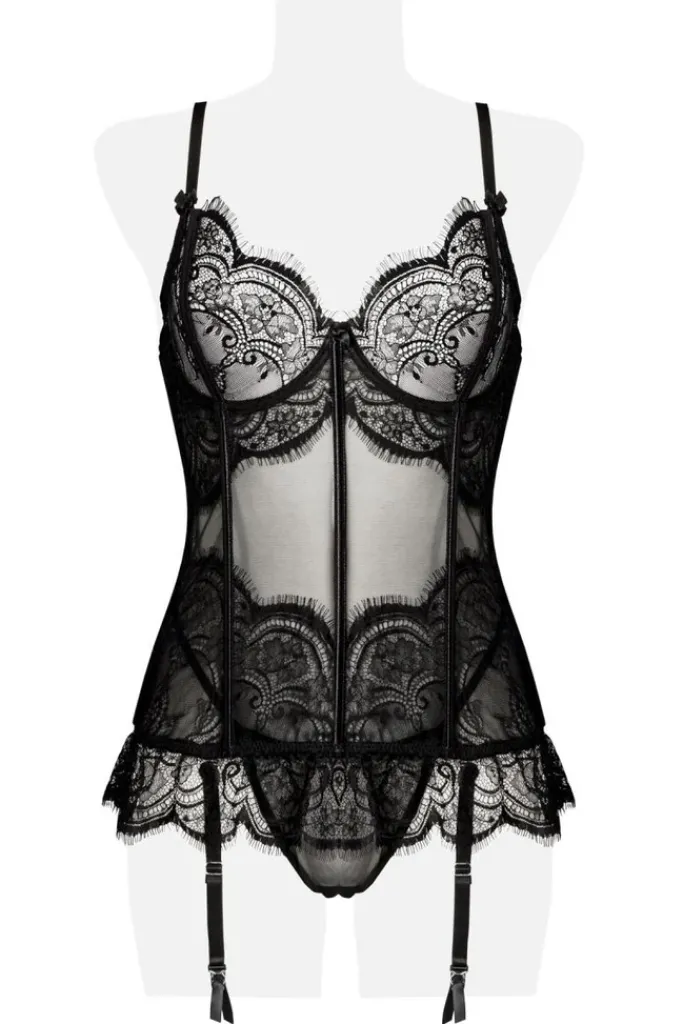 Grey Velvet Two-Part Lingerie Set