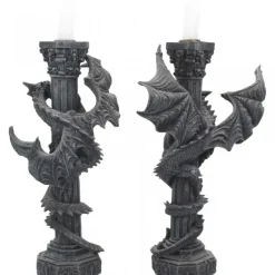 Nemesis Now Guardians of the Light Pair of Dragon Candlesticks