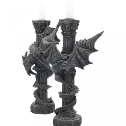 Nemesis Now Guardians of the Light Pair of Dragon Candlesticks