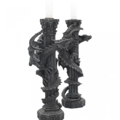 Nemesis Now Guardians of the Light Pair of Dragon Candlesticks