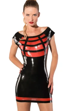 Guilty Pleasure Black Red Latex Dress