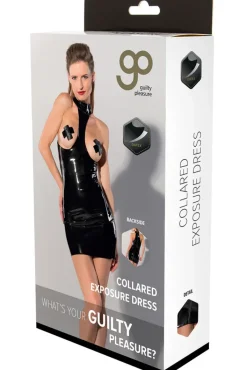 Guilty Pleasure Datex Black Collared Exposure Dress