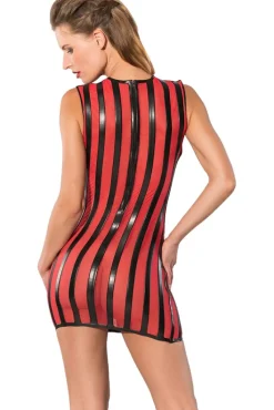 Guilty Pleasure Red Striped Datex Dress