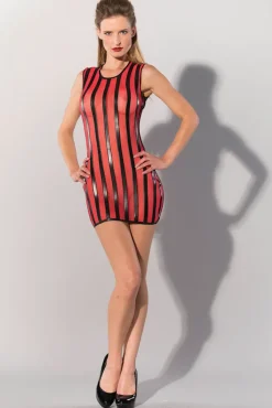Guilty Pleasure Red Striped Datex Dress