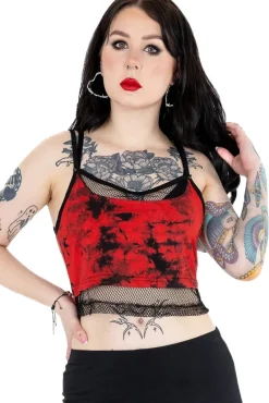 Innocent Clothing Heartless Danica Top Black Red Tie Dye