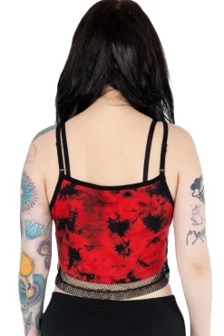 Innocent Clothing Heartless Danica Top Black Red Tie Dye