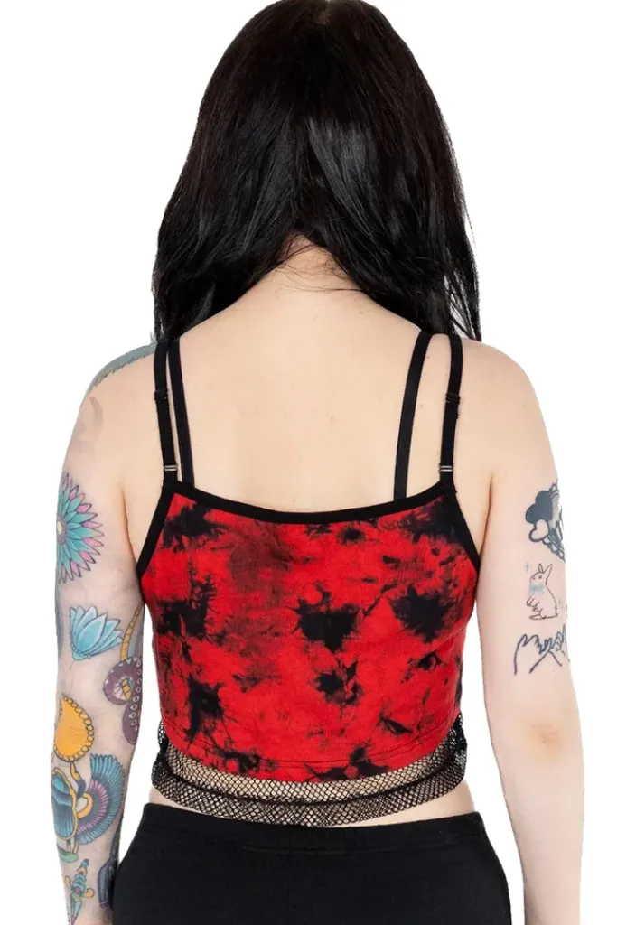 Innocent Clothing Heartless Danica Top Black Red Tie Dye