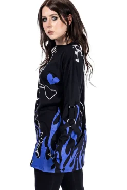 Innocent Clothing Heartless Killer Flame Purple Top