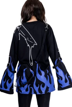 Innocent Clothing Heartless Killer Flame Purple Top
