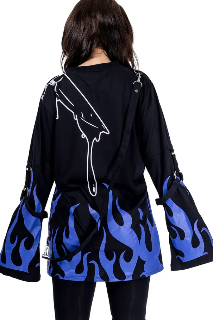 Innocent Clothing Heartless Killer Flame Purple Top