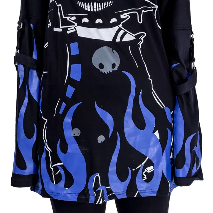 Innocent Clothing Heartless Killer Flame Purple Top