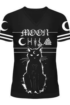 Innocent Clothing Heartless Moon Kitty Varsity Tshirt