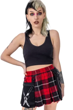 Innocent Clothing Heartless Souless Red Check Skirt
