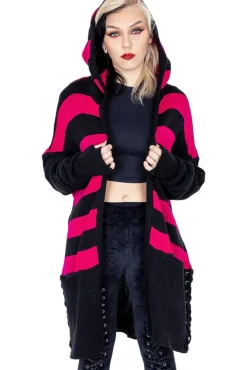 Innocent Clothing Heartless Willa Cardigan Black/Dark Pink