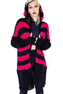 Innocent Clothing Heartless Willa Cardigan Black/Dark Pink