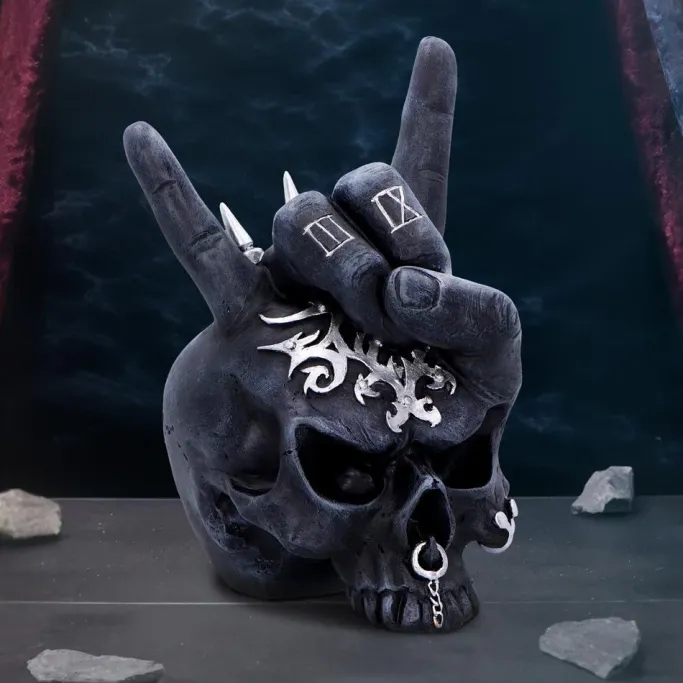 Nemesis Now Horns Up Skull