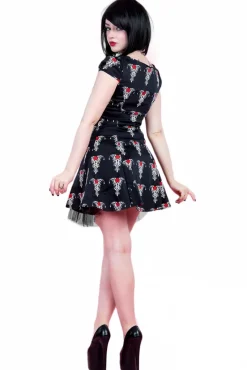 H&R London Black Tribal Tattoo Mini Dress UK10, UK14